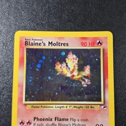 Pokemon TCG Rockets Moltres Holo Rare Card 12/132 Gym Heroes Set Mp+ - Image 2
