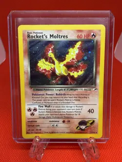 Pokemon TCG Rockets Moltres Holo Rare Card 12/132 Gym Heroes Set - Image 1