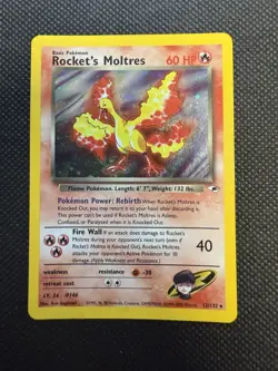 Pokemon TCG Rockets Moltres Holo Rare Card 12/132 Gym Heroes Set - Image 2