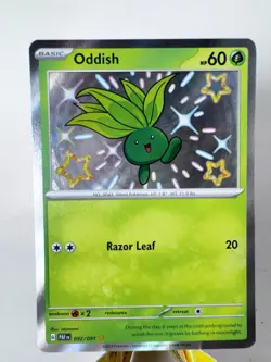 Pokemon TCG Oddish Shiny Ultra Rare Card 092/091 Sv: Paldean Fates NM - Image 3