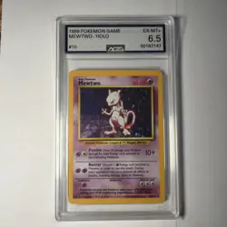 Pokemon Base Set Series Unlimited Mewtwo 10/102 AGS EX-MT+ 6.5 Holo Rare 1999 - Image 1