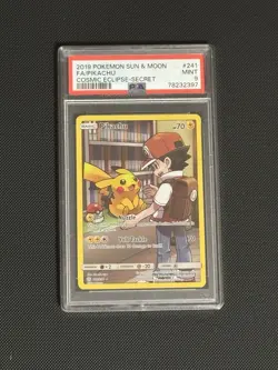 Pokemon Pikachu Full Art Secret Rare Card 241/236 Sun & Moon Cosmic Eclipse - Image 1