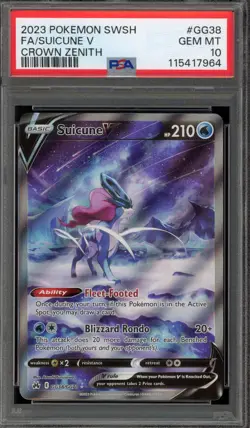 Pokemon Suicune V Crown Zenith Galarian Gallery Full Art #GG38 PSA 10 Gem Mint - Image 1