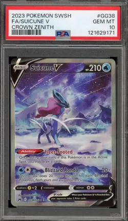 Pokemon Suicune V Crown Zenith Galarian Gallery Full Art #GG38 PSA 10 Gem Mint - Image 1