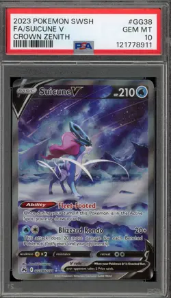 Pokemon Suicune V Crown Zenith Galarian Gallery Full Art #GG38 PSA 10 Gem Mint - Image 1