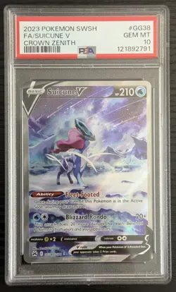 Pokemon Suicune V Crown Zenith Galarian Gallery Full Art #GG38 PSA 10 Gem Mint - Image 1