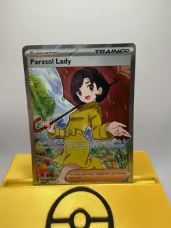 Pokemon Parasol Lady Trainer Full Art Card 238/182 Paradox Rift - Image 1