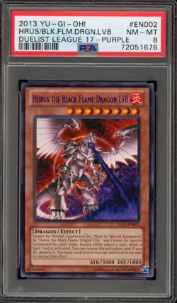 Yu-Gi-Oh! Horus/Black Flame Dragon LV8 Duelist League 17 Purple DL17-EN002 PSA 8 - Image 1