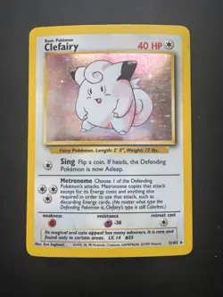 Pokemon Card - Clefairy - 5/102 -Base Set - 1999 - Holo - Image 1