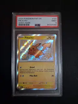 Pokemon Pikachu TCG Paldean Fates Card 131/091 Shiny Rare, PSA 9 Graded - Image 1