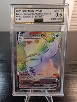 2020 Pokemon Vivid Voltage Galarian Darmanitan Vmax AGS 9.5 #187 Card - Image 1