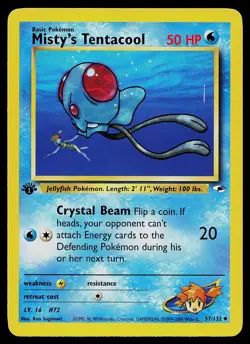Pokemon Card - Misty's Tentacool Gym Heroes 57/132 Uncommon 1st Edition - Image 1