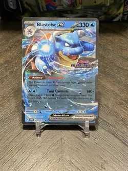 Pokemon TCG Blastoise ex 030/142 2024 Stellar Crown Stamped Promo Card - NM - Image 1
