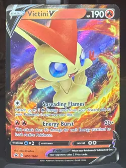 Pokemon TCG Victini V SWSH104 SWSH: Sword & Shield Black Star Promo Holo Card - Image 1
