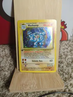 Pokemon Card 1st Edition Holographic Machamp 8/102 Vintage Wizards Of The Coast - Image 1