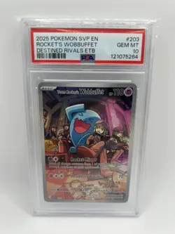Team Rocket's Wobbuffet 203 Sv: Scarlet & Violet Promo Cards Holo PSA 10 - Image 1
