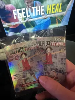 TWO CARDS One Piece Monkey.D.Luffy US College Basketball Voyage Card 🏀 IN HAND - Image 2