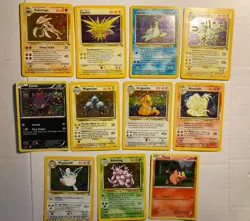 Vintage Pokemon Rare Holo 11 Card Lot, Dragonite, Magnetron, Zapdos, Kabutops. - Image 1