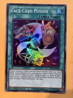 YuGiOh TCG Face Card Fusion KICO-EN005 Foil 1st Edition Konami Card - Image 1