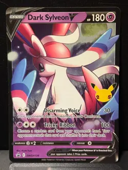 Dark Sylveon V SWSH134 25th anniversary Black Star Promo Pokemon Card AA9 NM1 - Image 2