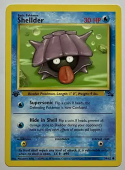 Shellder 54/62 (LP) 1st Edition Common Fossil Set 1996 WOTC Pokemon Card - Image 1