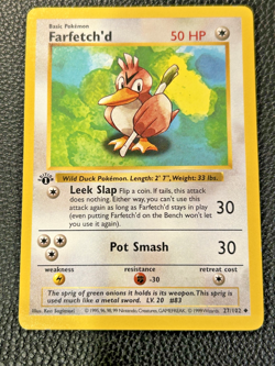 Farfetch'd 27/102 Base Set 1st Edition Shadowless, 1999 WOTC Vintage Pokemon - Image 1