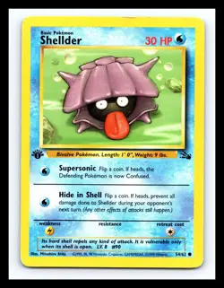 💥 Shellder 1st Edition Stamp Fossil 1999 Non Holo Foil Pokemon Vintage # 54/62 - Image 1
