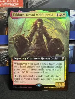 Faldorn, Dread Wolf Herald Foil Extended Art Battle for Baldurs Gate CLB NM # 64 - Image 1