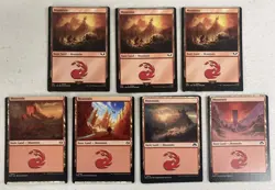***7x Basic Mountain Miscut Land Lot*** MTG Various Magic Kid Icarus - Image 1