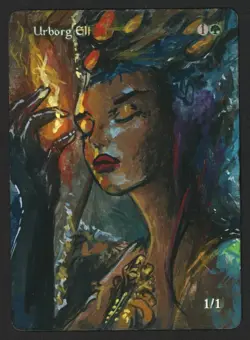 ***Urborg Elf Hand Painted Altered Art*** MTG Apocalypse Magic Kid Icarus - Image 1