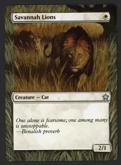 ***Savannah Lions Hand Painted Altered Art*** MTG Foundations Magic Kid Icarus - Image 1