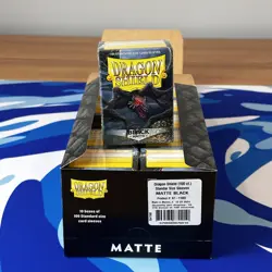 Matte Black Case Display Dragon Shield Standard Size Sleeves - 10 Packs - Image 1