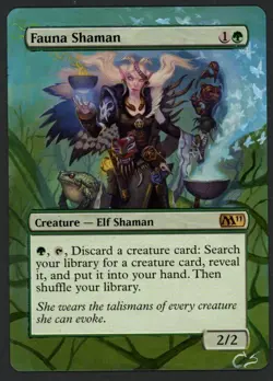 ***Fauna Shaman Hand Painted Altered Art*** MTG Magic 2011 Magic Kid Icarus - Image 1
