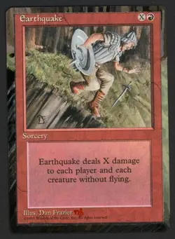 ***Earthquake Hand Painted Altered Art*** MTG 4th Edition Magic Kid Icarus - Image 1