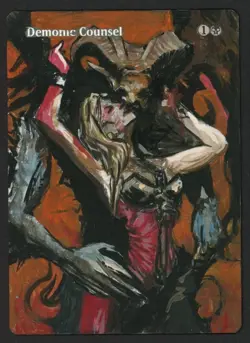 ***Demonic Counsel Hand Painted Altered Art*** MTG Duskmourn Magic Kid Icarus - Image 1