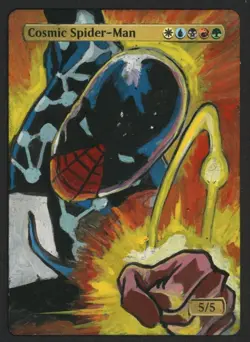 ***Cosmic Spider-Man Hand Painted Altered Art*** MTG Spider-Man Magic Kid Icarus - Image 1
