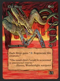 ***Clot Sliver Hand Painted Altered Art*** MTG Tempest Magic Kid Icarus - Image 1