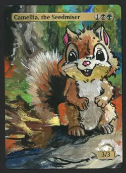 ***Camellia, the Seedmiser Hand Painted Altered Art** MTG Bloomburrow Kid Icarus - Image 1