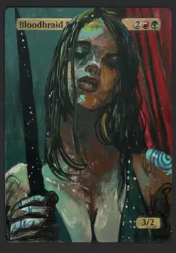 ***Bloodbraid Elf Hand Painted Altered Art*** MTG Alara Reborn Magic Kid Icarus - Image 1