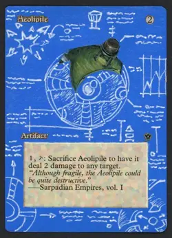 ***Aeolipile Hand Painted Altered Art (Inked Edges)*** MTG Fallen Empires Magic - Image 1