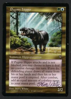 ***Pygmy Hippo Signed*** MTG Visions Magic Steve White Kid Icarus - Image 1