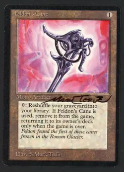 ***Feldon's Cane Signed Off-Center** MTG Antiquities Magic Mark Tedin Kid Icarus - Image 1