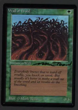 ***Beta Wall of Wood Signed*** MTG Beta Magic Mark Tedin Kid Icarus - Image 1