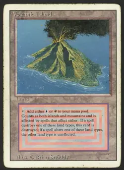 ***Volcanic Island (Heavy Wear)*** MTG Revised Magic Kid Icarus - Image 1