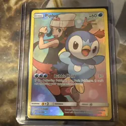 Pokemon TCG Piplup Holo Secret Rare Card Sun & Moon Cosmic Eclipse 239/236 - Image 1