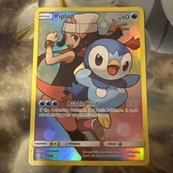 Pokemon TCG Piplup Holo Secret Rare Card Sun & Moon Cosmic Eclipse 239/236 - Image 2