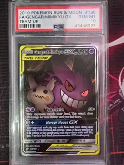 Pokemon 2019 Gengar & Mimikyu GX 165/181 Alt Art Team Up GEM MINT PSA 10 - Image 1