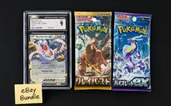 Lot Of 3)- (1)pokemon CGC9 Slab +2) Scarlet and Violet Japanese Pack bundle - Image 1