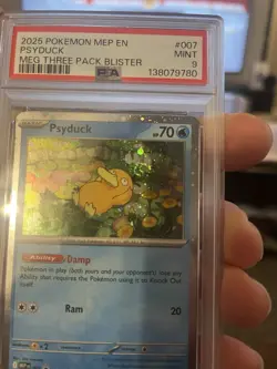 2025 POKEMON MEP EN-ME BLACK STAR PROMO 007 PSYDUCK PSA 9 (Swirl Above Head) - Image 3