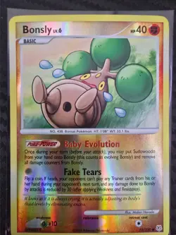 Pokemon: Reverse Holo Bonsly 71/130 from Diamond and Pearl (NM Front / VLP Back) - Image 1